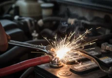 جرقه زدن سرباتری ماشین